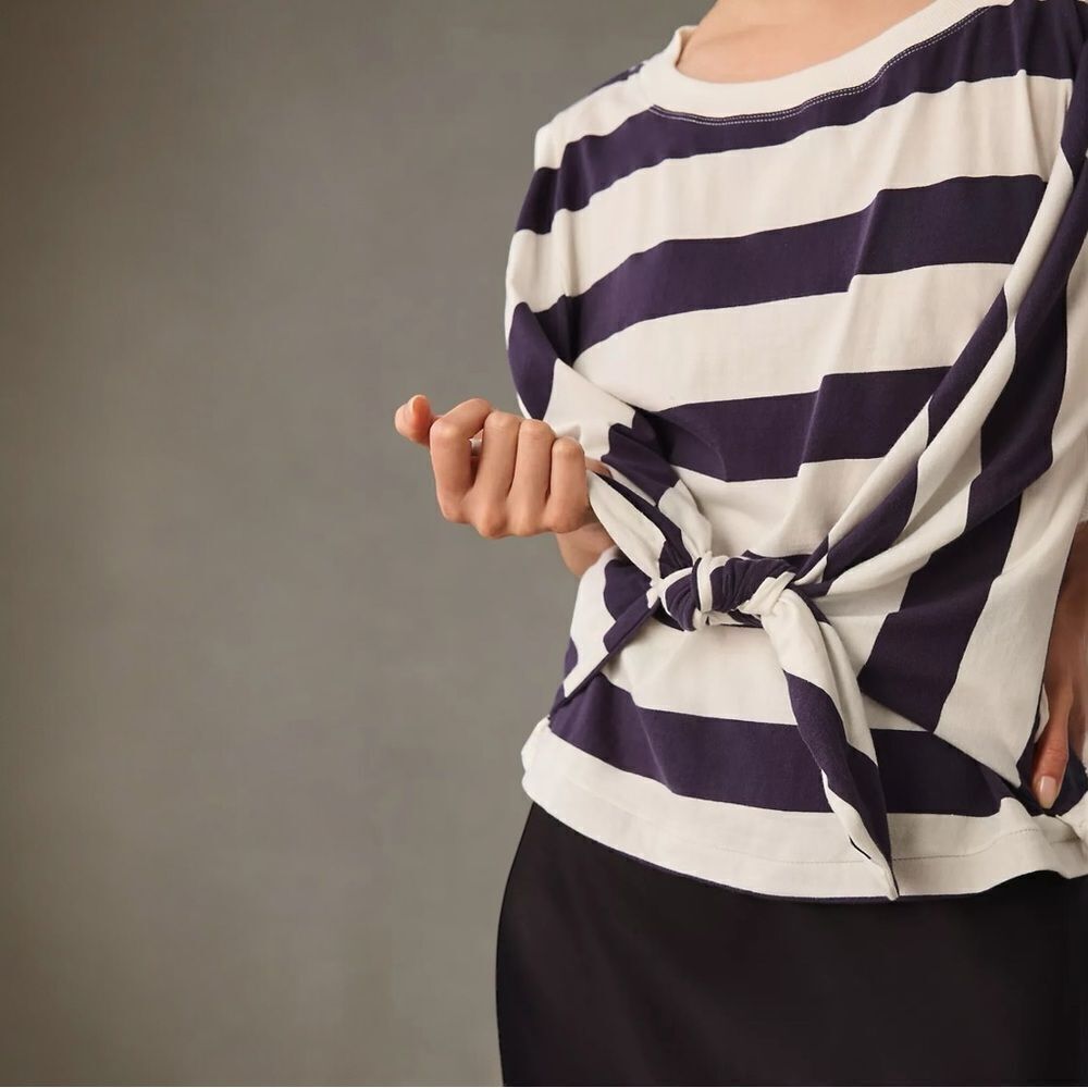 Anthropologie Maeve Tie-Front Wrap Tee Size XXS NWOT